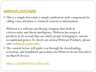 Webroot.com/safe | Download, Install, Activate Webroot Antivirus