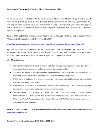 COVID-19 Impact on Global Xerostomia Therapeutics Market