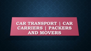 Car Transport in INDIA