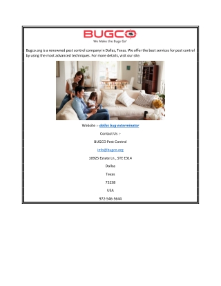 Dallas Bug Exterminator  Bugco.org