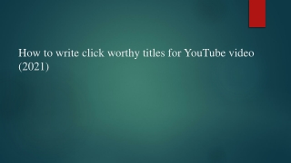 YouTube video Title attractive and catchy