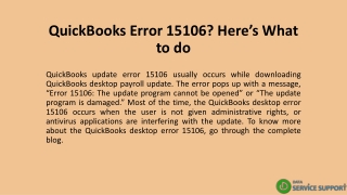 QuickBooks Error 15106? Here’s What to do