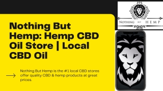 Hemp & CBD Oil Tinctures - Nothing But Hemp