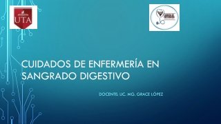 Cuidados de Enfermería enCuidados en SANGRADO DIGESTIVO