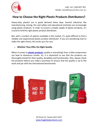 How to Choose the Right Plastic Products Distributors?