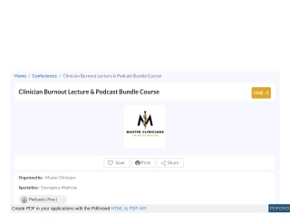 Clinician Burnout Lecture &amp; Podcast Bundle Course