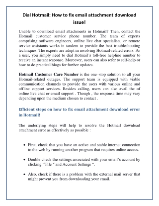 Dial Hotmail: How to fix email attachment download issue!