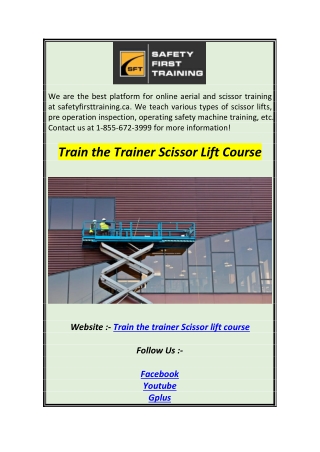 Train the Trainer Scissor Lift Course