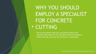 why you should employ a specialist for concrete cutting PPT