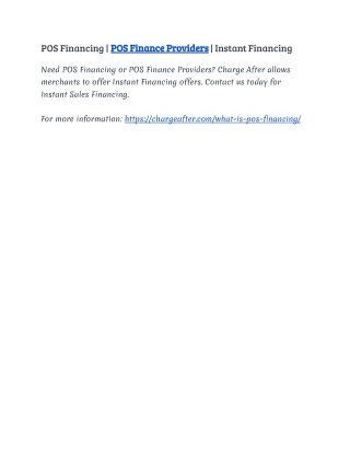 POS Financing | POS Finance Providers | Instant Financing