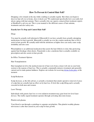 How To Prevent & Control Hair Fall
