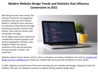 Modern Website Design Trends and Statistics that Influence Conversions in 2021
