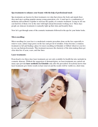 Spa treatments to enhance your beauty with the help of professional touch