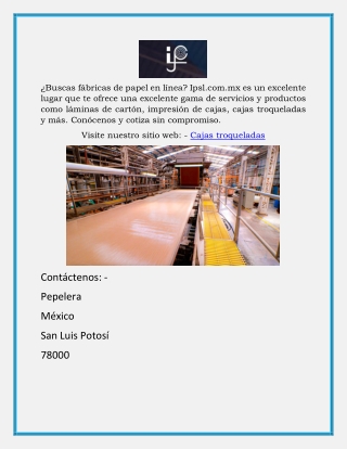 Cajas Troqueladas | Ipsl.com.mx