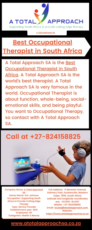 Best Occupational Therapist in South Africa