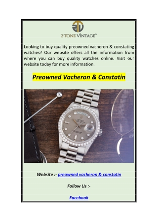 Preowned Vacheron & Constatin0