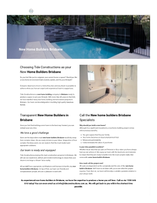 New Home Builders Brisbane