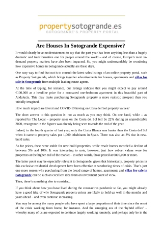 Are Houses In Sotogrande Expensive_