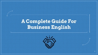 A complete guide for Business English