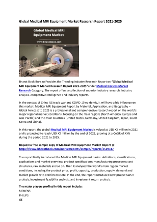 Global Medical MRI Equipment Market Research Report 2021-2025