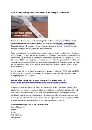 Global Rapid Testing Devices Market Research Report 2021-2025