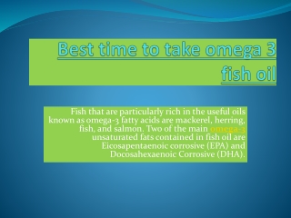 Best time to take omega 3 fish oil