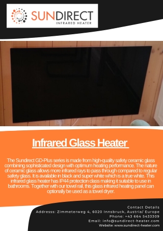 Infrared Glass Heater - GD Plus Series ‍