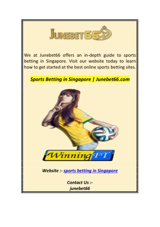 Sports Betting in Singapore  Junebet66.