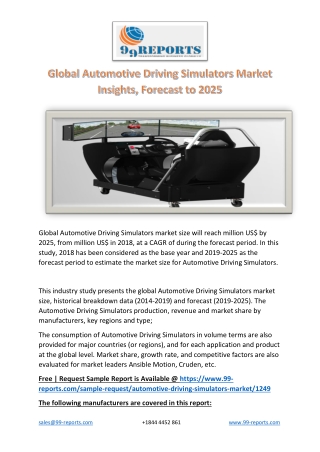Global Automotive Driving Simulators Market Insights, Forecast to 2025