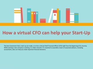 How a virtual CFO can help your Start-Up PPT