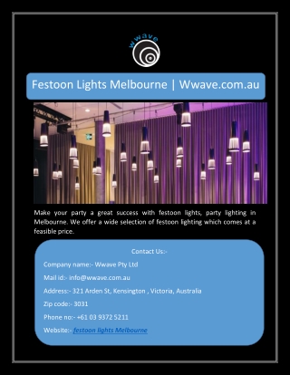 Festoon Lights Melbourne | Wwave.com.au