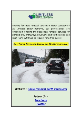 Best Snow Removal Services in North Vancouver1