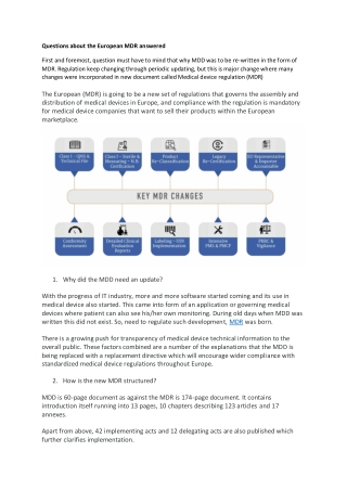 Questions about the European MDR answered