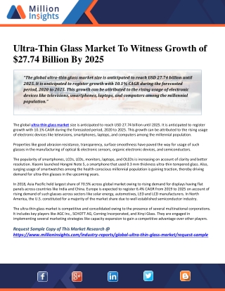 Ultra-Thin Glass Market To Witness Growth of $27.74 Billion By 2025