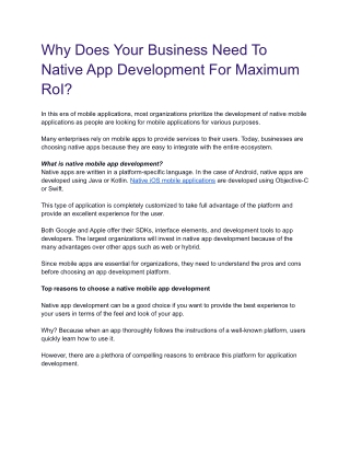 Why Does Your Business Need Native App Development For Maximum RoI (1)