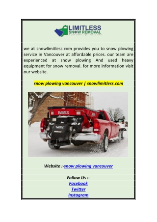 snow plowing vancouver  snowlimitless1