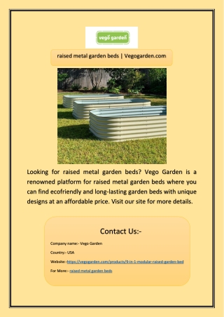 raised metal garden beds | Vegogarden.com