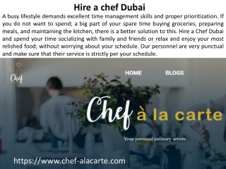 hire a chef dubai