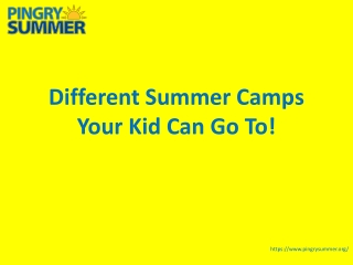 Different Summer Camps Your Kid Can Go To