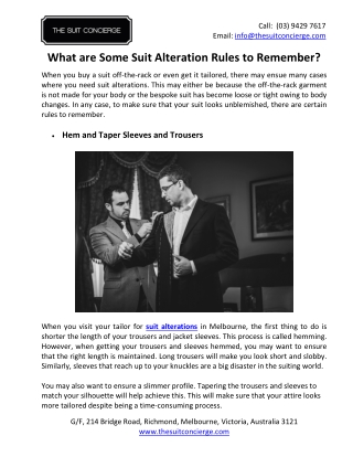 What are Some Suit Alteration Rules to Remember?