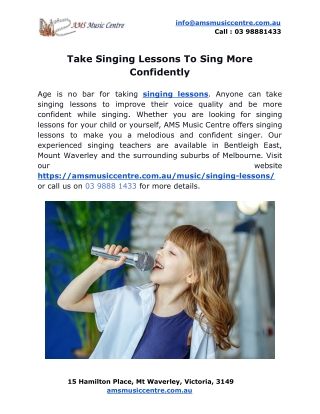 Take Singing Lessons To Sing More Confidently