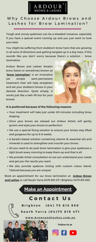 Why Choose Ardour Brows and Lashes for Brow Lamination?