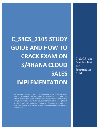 How to Prepare for C_S4CS_2105 exam on SAP S/4HANA Cloud