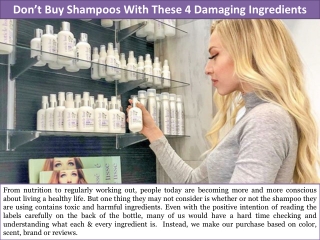 Don't Buy Shampoos With These 4 Damaging Ingredients