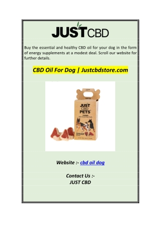 CBD Oil For Dog  Justcbdstore1