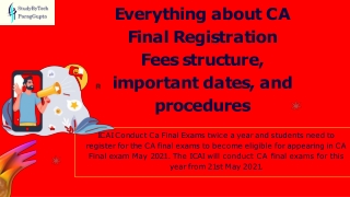 Everything about CA Final Registration Fees structure, important dates, and proc