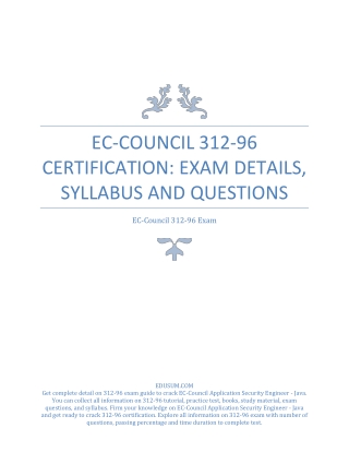 EC-Council 312-96 Certification: Exam Details, Syllabus and Questions