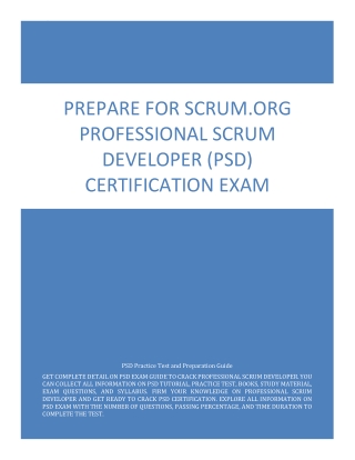 Prepare for Scrum.org Professional Scrum Developer (PSD) Certification Exam