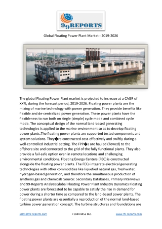 Global Floating Power Plant Market - 2019-2026