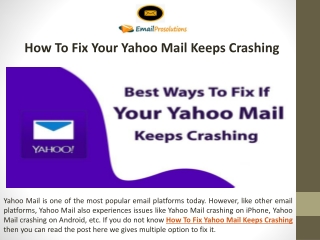 How To Fix Your Yahoo Mail Keeps Crashing